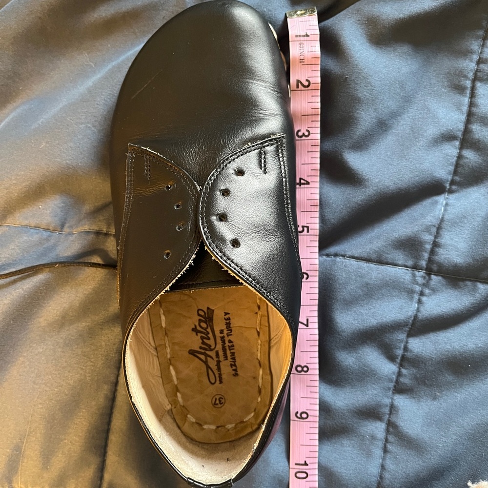 black leather women’s barefoot grounding shoes oxfords loafers size 37 us 6.5 7 - Picture 4 of 11